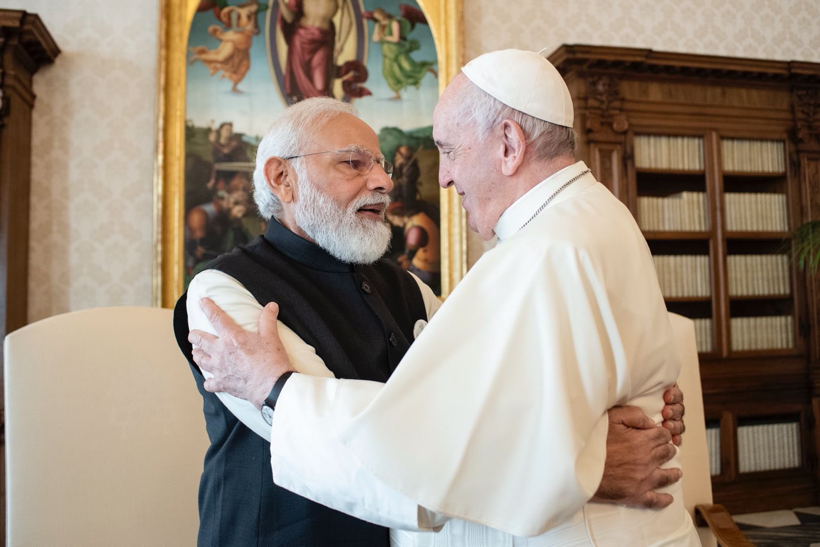 Hon'ble Prime Minister of India meeting H.H. Pope Francis on the sidelines of G20 Heads of State and Government Summit 